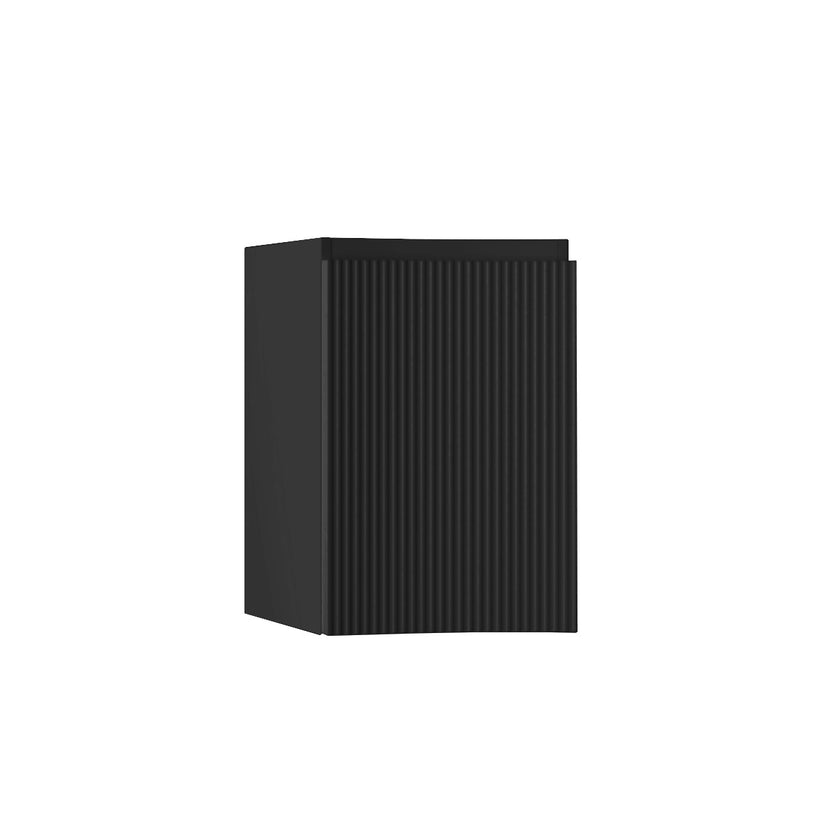 BH Olimpia Side Cabinet 1 door Fluted Fronts MATT BLACK - Image 1