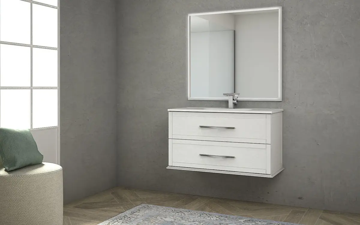 BH 45046 MIRROR LED 90X98CM MATT WHITE - Image 2