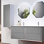 BH 55304 BELLAGIO HIGH CUPBOARD 100X40X25 GREY CLOUD