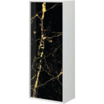 BH 54898 BELLAGIO HIGH CUPBOARD 100X40X25 BLACK AND GOLD